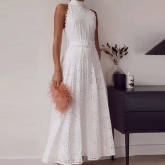 White beautiful Lace Overlay Summer Dress