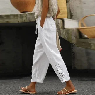 Casual Baggy White Pants