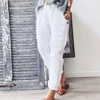 Loose Wide White Pants
