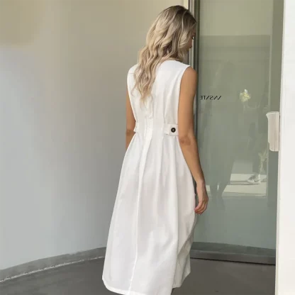 White Sleeveless Tank Sundress - Image 4