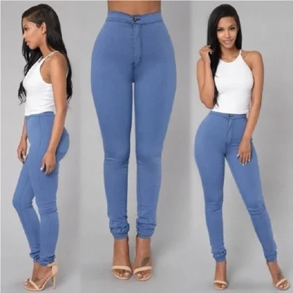 Sexy Long Denim White Pants - Image 4